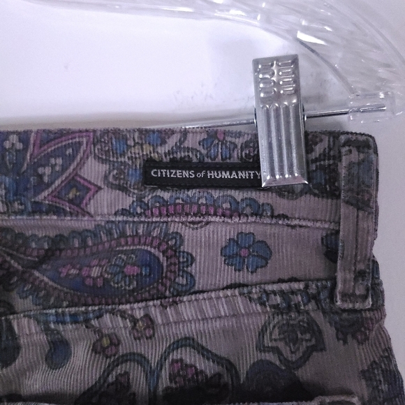 Citizens Of Humanity Thompson Paisley Corduroy Mid Rise Skinny Pants 26 Hippie - Picture 6 of 13